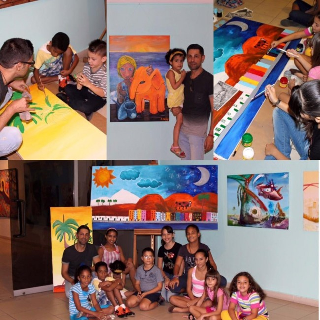 Taller infantil :  ultima jornada "diálogo entre el paisaje español y el paisaje cubano".  Museo Nacional Bellas Artes Cuba